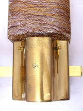 Load image into Gallery viewer, SCIOLARI 70's Gorgeous Vintage PAIR Wall Light sconce Gilded Metal Glass MURANO