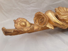 Load image into Gallery viewer, 19TH Antique French Louis XV Gilded Wood Pediment Hardware Furniture Salvage 22&quot;
