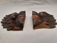 Load image into Gallery viewer, 17TH Antique PAIR French Carved Cherub Angel Head Walnut Wood Ornament Wings #2
