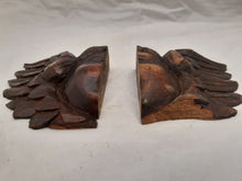 Load image into Gallery viewer, 17TH Antique PAIR French Carved Cherub Angel Head Walnut Wood Ornament Wings #2