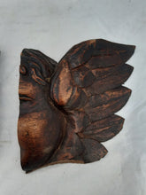 Load image into Gallery viewer, 17TH Antique PAIR French Carved Cherub Angel Head Walnut Wood Ornament Wings #2
