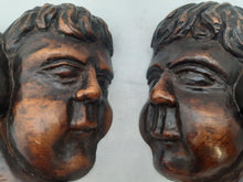 Load image into Gallery viewer, 17TH Antique PAIR French Carved Cherub Angel Head Walnut Wood Ornament Wings #1
