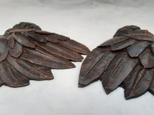 Load image into Gallery viewer, 17TH Antique PAIR French Carved Cherub Angel Head Walnut Wood Ornament Wings #1