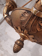 Load image into Gallery viewer, Antique French 4 Arms Rare Gilded Curved Wood Chandelier Ceiling Empire Pine