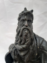 Load image into Gallery viewer, 19TH Antique Decorative Figure of Moses French Bronze Statue After Michelangelo