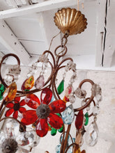 Load image into Gallery viewer, OMG Antique Murano Chandelier Lantern Multicolor Prisms 1930 Italian Ceiling
