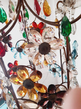 Load image into Gallery viewer, OMG Antique Murano Chandelier Lantern Multicolor Prisms 1930 Italian Ceiling