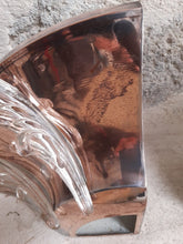 Load image into Gallery viewer, Antique Set 2x Anglewall 1x Wall Light Sconce ART DECO Glass & Copper metal 1930