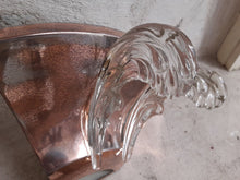 Load image into Gallery viewer, Antique Set 2x Anglewall 1x Wall Light Sconce ART DECO Glass & Copper metal 1930