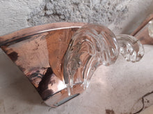Load image into Gallery viewer, Antique Set 2x Anglewall 1x Wall Light Sconce ART DECO Glass & Copper metal 1930