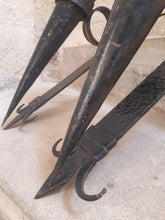 Load image into Gallery viewer, Pair French Wall Light Torch Gothic Castle Iron 1930 Medieval - LYS Flowers