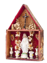 Load image into Gallery viewer, XXL 24" Antique French Diorama Box Ex Voto subject Religious Rare House pattern