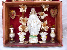 Load image into Gallery viewer, XXL 24" Antique French Diorama Box Ex Voto subject Religious Rare House pattern