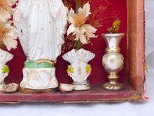 Load image into Gallery viewer, XXL 24" Antique French Diorama Box Ex Voto subject Religious Rare House pattern