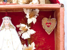 Load image into Gallery viewer, XXL 24" Antique French Diorama Box Ex Voto subject Religious Rare House pattern