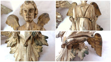 Load image into Gallery viewer, 19TH PAIR Antique Religious Winged Angel Putti Statue Silverplate Bronze 9" RARE