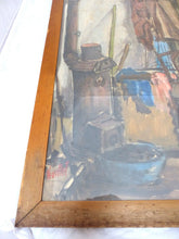 Load image into Gallery viewer, 1900 Set 3x Antique Painting Theme Gypsy Trailers Signed Veuillet 26x19" Framed