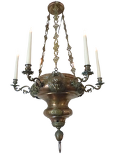 Load image into Gallery viewer, Huge French Sanctuary Church Bronze Chandelier Ceiling Religious 19TH Gothic