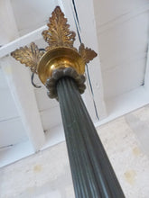 Load image into Gallery viewer, HUGE Antique French 8 Arms Ormolu Bronze Tole Chandelier Ceiling Empire 19TH
