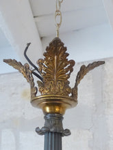 Load image into Gallery viewer, HUGE Antique French 8 Arms Ormolu Bronze Tole Chandelier Ceiling Empire 19TH