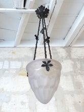 Load image into Gallery viewer, XL Antique French ART DECO Ceiling Suspension Chandelier 1930 Signed COMPIEGNE
