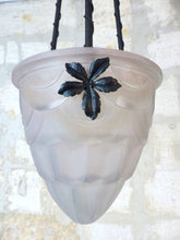 Load image into Gallery viewer, XL Antique French ART DECO Ceiling Suspension Chandelier 1930 Signed COMPIEGNE