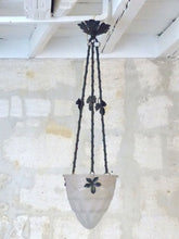 Load image into Gallery viewer, XL Antique French ART DECO Ceiling Suspension Chandelier 1930 Signed COMPIEGNE
