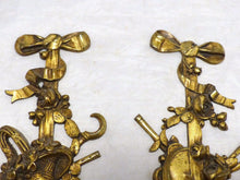 Load image into Gallery viewer, Vintage French Gilded Bronze Louis XVI Pediment Hardware Furniture Salvage 7&quot;
