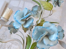 Load image into Gallery viewer, Charming Florentine Chandelier Enameld Metal Tole Flowers 60's Italian Ceiling