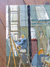 Load image into Gallery viewer, 1900 Antique Painting Artist Sudent Studio 26x19" Oil on paper