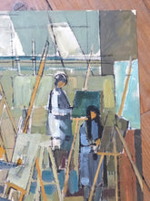 Load image into Gallery viewer, 1900 Antique Painting Artist Sudent Studio 26x19" Oil on paper