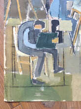 Load image into Gallery viewer, 1900 Antique Painting Artist Sudent Studio 26x19" Oil on paper