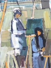 Load image into Gallery viewer, 1900 Antique Painting Artist Sudent Studio 26x19" Oil on paper
