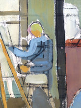 Load image into Gallery viewer, 1900 Antique Painting Artist Sudent Studio 26x19" Oil on paper