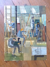 Load image into Gallery viewer, 1900 Antique Painting Artist Sudent Studio 26x19&quot; Oil on paper
