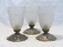 Load image into Gallery viewer, Gorgeous Set 3x Wall Light Ceiling Sconces ART DECO Nickelplate Tole France 1920