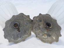 Load image into Gallery viewer, Gorgeous Set 3x Wall Light Ceiling Sconces ART DECO Nickelplate Tole France 1920