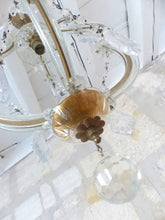 Load image into Gallery viewer, Gorgeous antique Venetian Murano Ball Ceiling Chandelier Crystal Prism Cage 1940