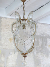 Load image into Gallery viewer, Gorgeous antique Venetian Murano Ball Ceiling Chandelier Crystal Prism Cage 1940