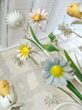 Load image into Gallery viewer, Charming Florentine Chandelier Painted Metal Tole Flowers 70's Italian Ceiling 8