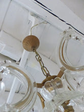 Load image into Gallery viewer, Gorgeous antique Venetian Murano Ball Ceiling Chandelier Crystal Prism Cage 1940