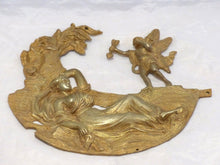 Load image into Gallery viewer, 19TH XL large Antique French Gilded Bronze Pediment Hardware Furniture Salvage
