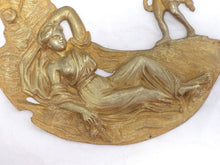 Load image into Gallery viewer, 19TH XL large Antique French Gilded Bronze Pediment Hardware Furniture Salvage