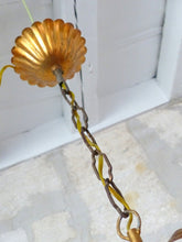 Load image into Gallery viewer, HANS KOGL styl Gorgeous Gilded Chandelier Roses Ceiling 70's Regency Mid Century