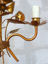 Load image into Gallery viewer, HANS KOGL styl Gorgeous Gilded Chandelier Roses Ceiling 70's Regency Mid Century