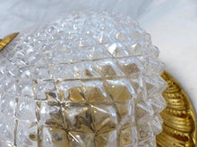 Load image into Gallery viewer, Gorgeous Mid-century Gilded Tole Diamond Glass Ceiling Lamp Wall Light 1970