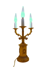 Load image into Gallery viewer, Gorgeous Antique French Table Desk Lamp Gilded Bronze 1900 Empire Style 3 Fires