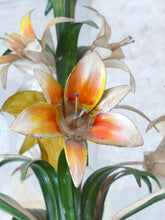 Load image into Gallery viewer, Charming SET Florentine Chandelier Pair Wall Lights Tole Flowers Italian Ceiling