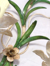 Load image into Gallery viewer, Charming SET Florentine Chandelier Pair Wall Lights Tole Flowers Italian Ceiling