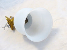 Load image into Gallery viewer, Vintage French Brass Bronze Hand Torch Wall Sconce Holding Glass Lamp Shade 60's